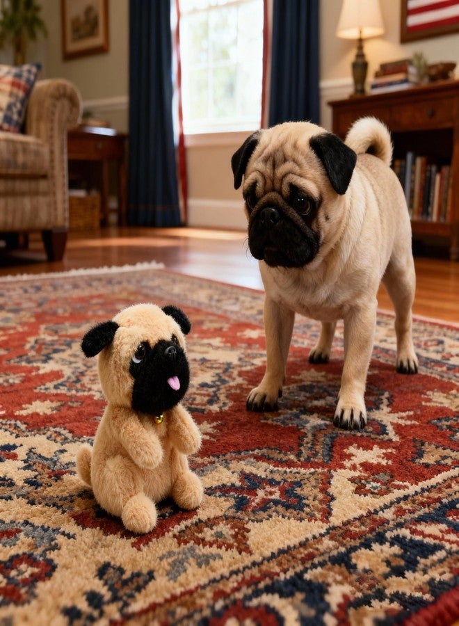 YONLIT Adorable Pug Stuffed Animal Ultra Soft and Squishy Little Puppy Dog Plushies with Tiny Pink Tongue Peeking Out Lovely Gifts for Kids Birthday or Dog Lovers 9 Inches (Pug) - Image 4